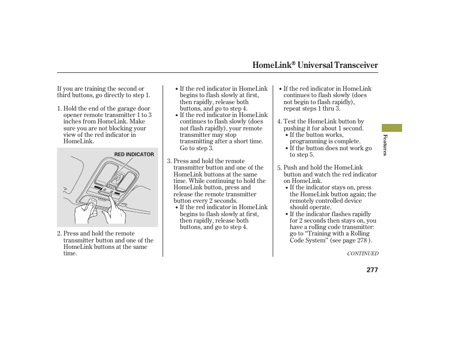 Homelink universal transceiver | Acura 2008 MDX User Manual | Page 283 / 490