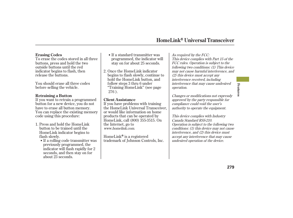 Homelink universal transceiver | Acura 2008 MDX User Manual | Page 285 / 490