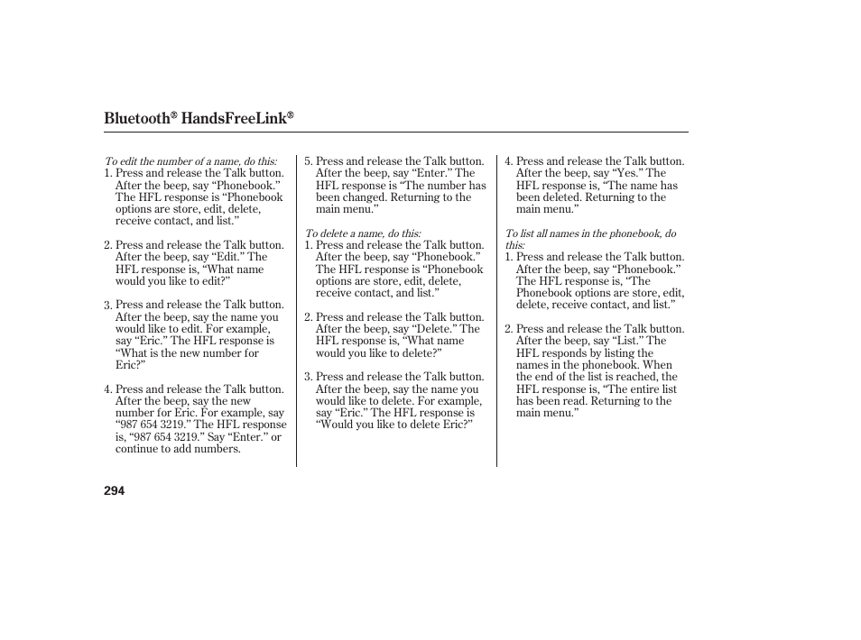 Bluetooth handsfreelink | Acura 2008 MDX User Manual | Page 300 / 490