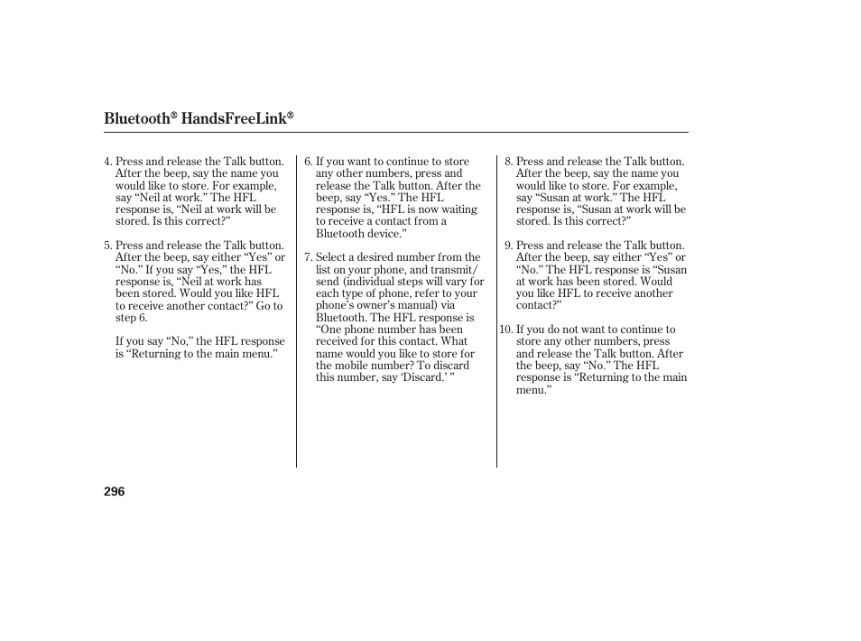 Bluetooth handsfreelink | Acura 2008 MDX User Manual | Page 302 / 490