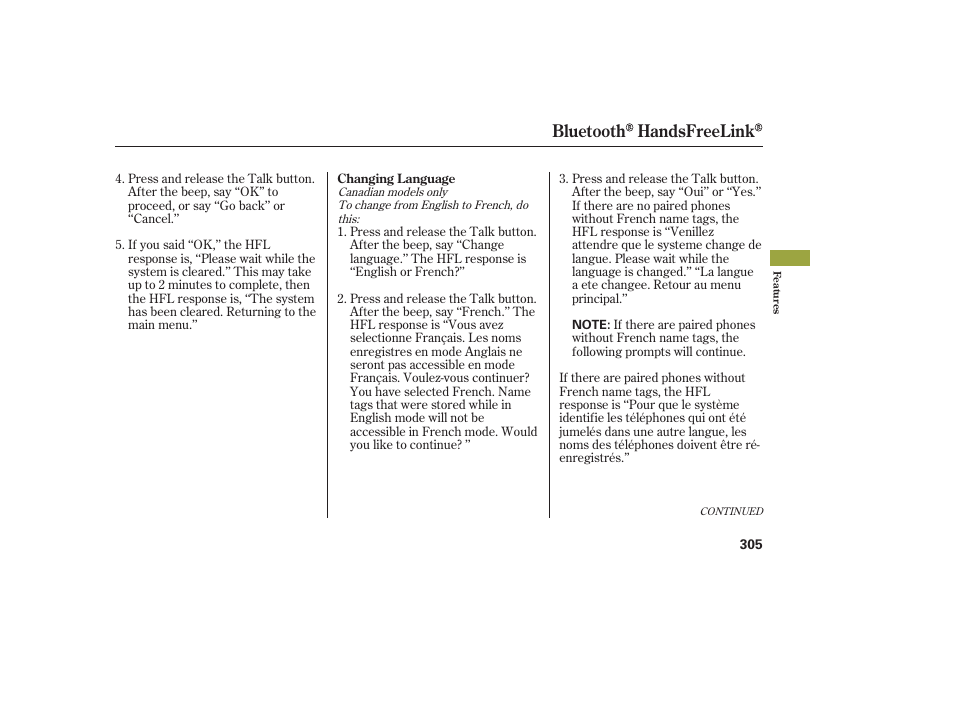 Bluetooth handsfreelink | Acura 2008 MDX User Manual | Page 311 / 490