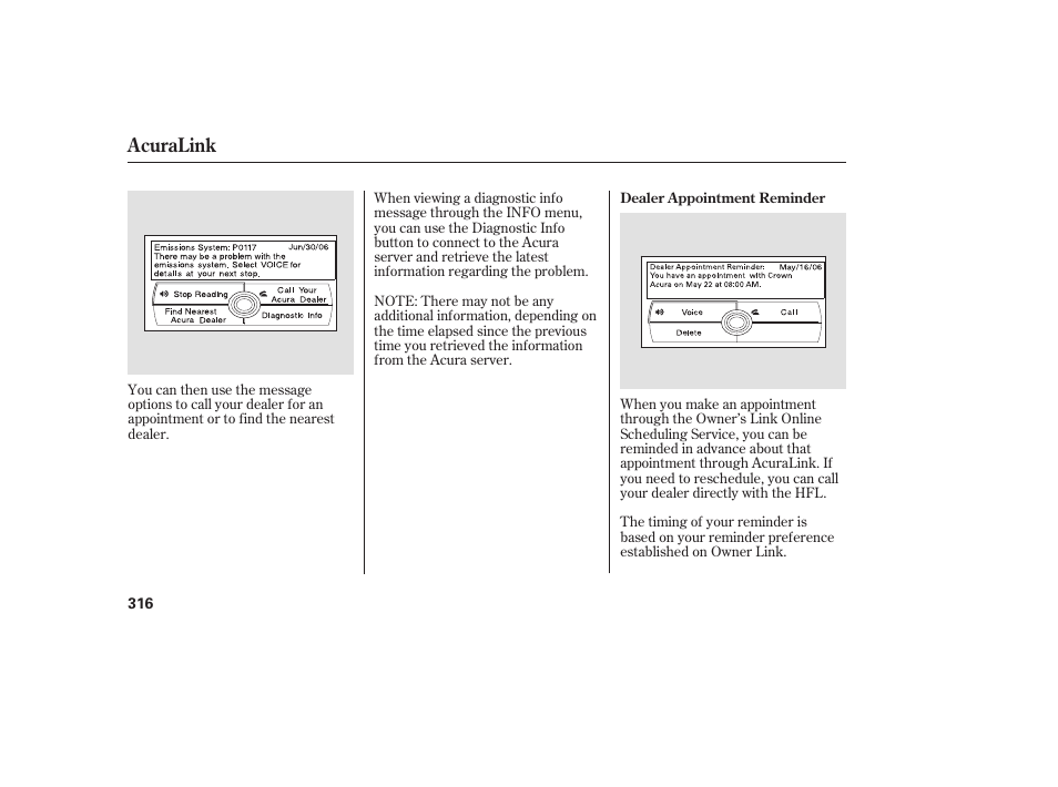 Acuralink | Acura 2008 MDX User Manual | Page 322 / 490