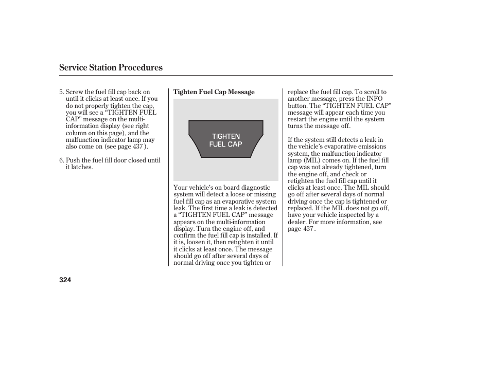 Service station procedures | Acura 2008 MDX User Manual | Page 330 / 490