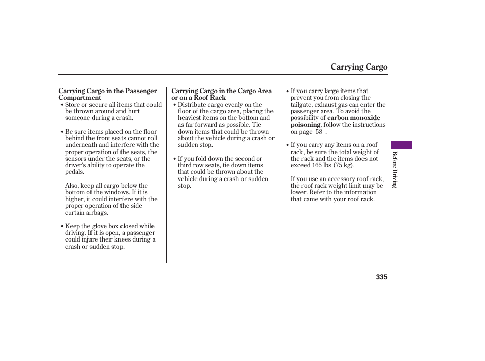 Carrying cargo | Acura 2008 MDX User Manual | Page 341 / 490