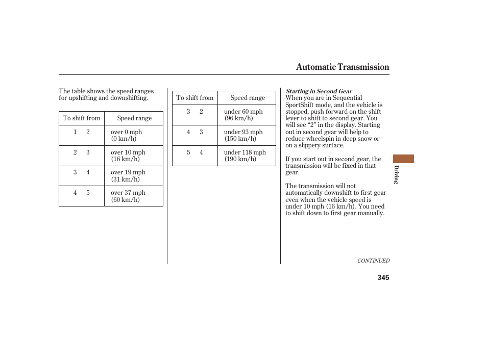 Automatic transmission | Acura 2008 MDX User Manual | Page 351 / 490