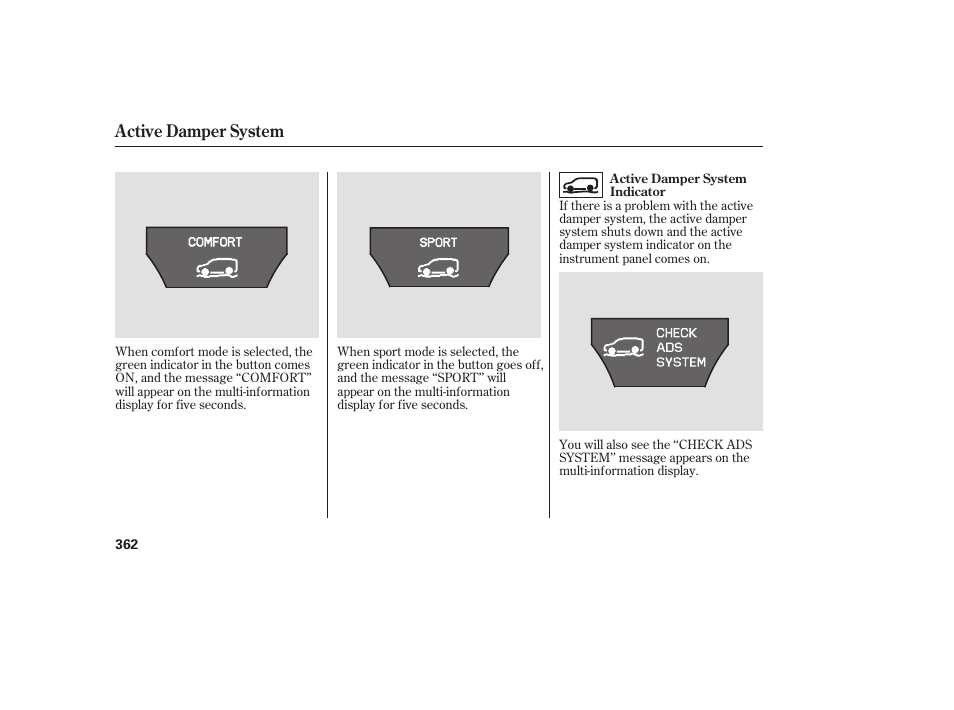 Active damper system | Acura 2008 MDX User Manual | Page 368 / 490