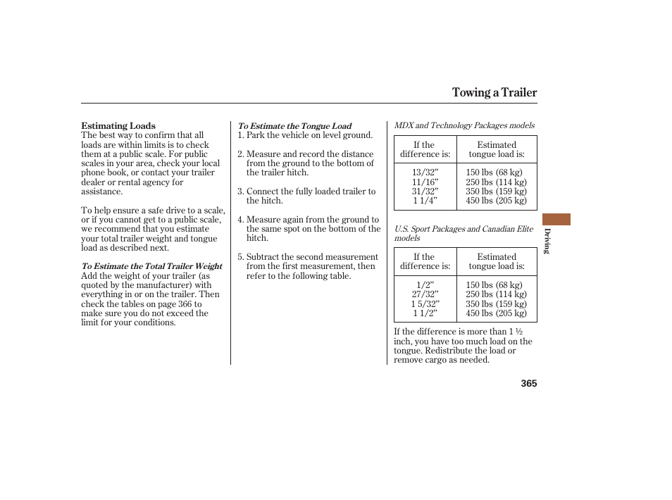Towing a trailer | Acura 2008 MDX User Manual | Page 371 / 490