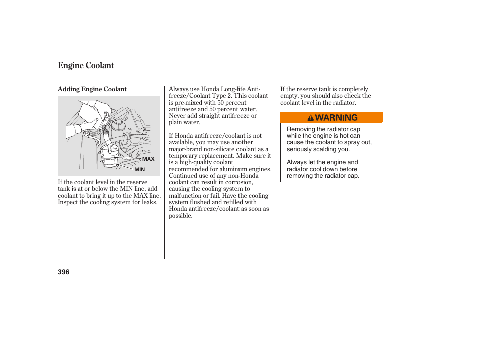 Engine coolant | Acura 2008 MDX User Manual | Page 402 / 490