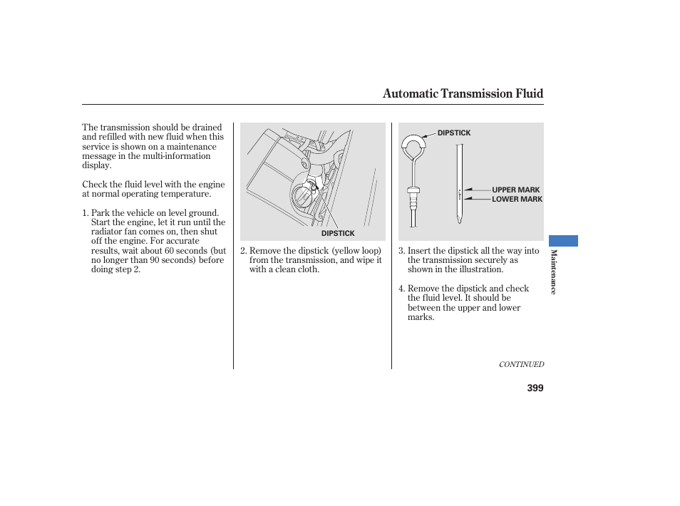 Automatic transmission fluid | Acura 2008 MDX User Manual | Page 405 / 490