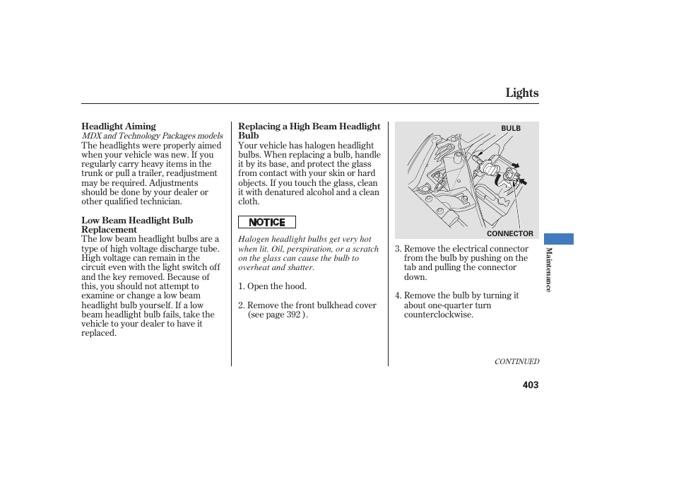 Lights | Acura 2008 MDX User Manual | Page 409 / 490