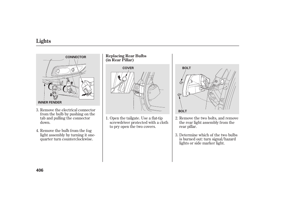 Lights | Acura 2008 MDX User Manual | Page 412 / 490