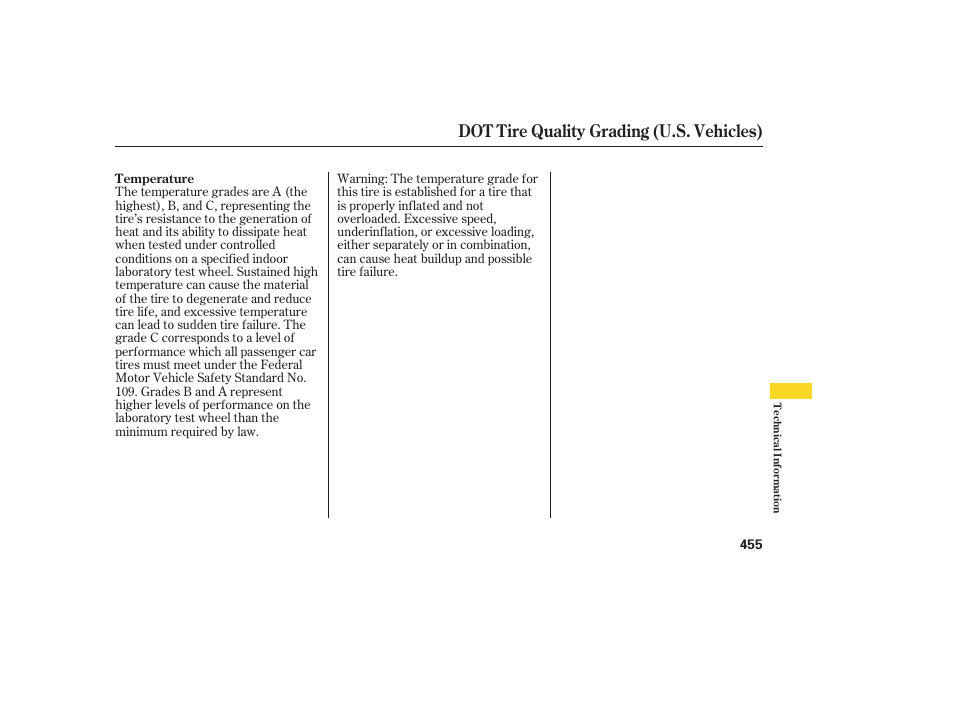 Dot tire quality grading (u.s. vehicles) | Acura 2008 MDX User Manual | Page 461 / 490