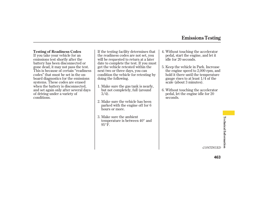 Emissions testing | Acura 2008 MDX User Manual | Page 469 / 490