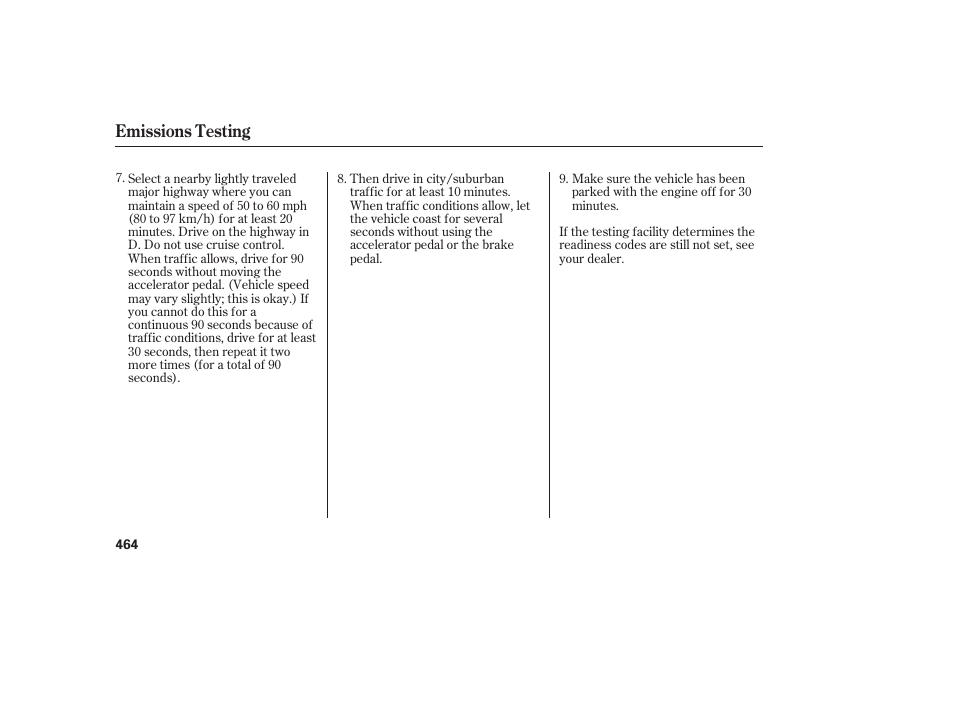 Emissions testing | Acura 2008 MDX User Manual | Page 470 / 490