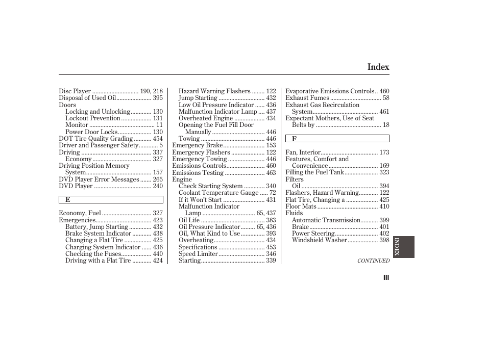 Index | Acura 2008 MDX User Manual | Page 479 / 490