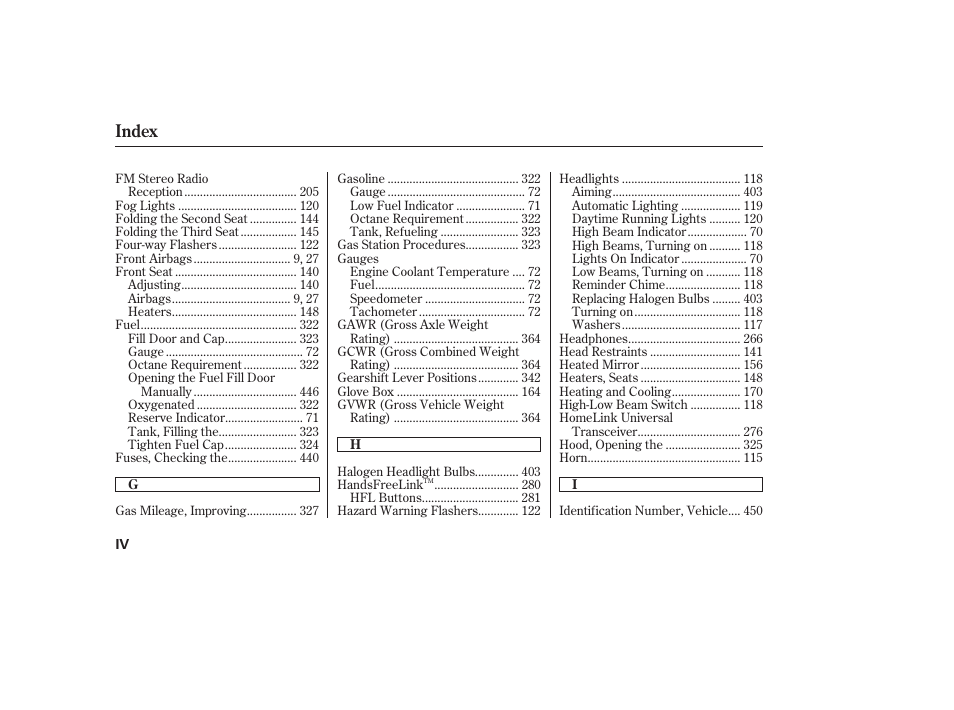 Index | Acura 2008 MDX User Manual | Page 480 / 490