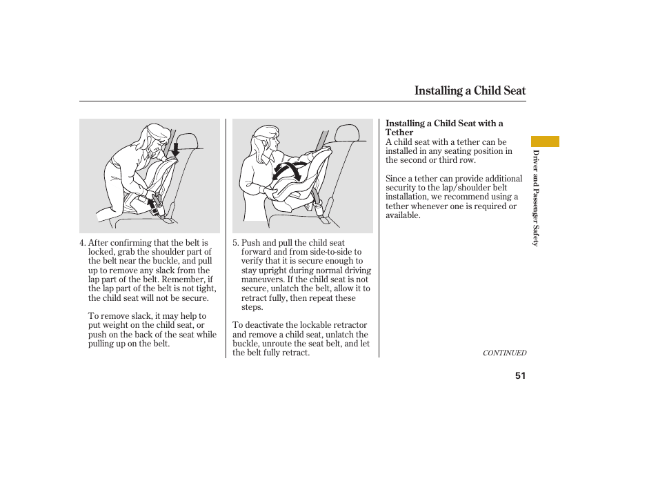 Installing a child seat | Acura 2008 MDX User Manual | Page 57 / 490