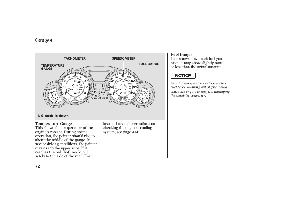 Gauges | Acura 2008 MDX User Manual | Page 78 / 490