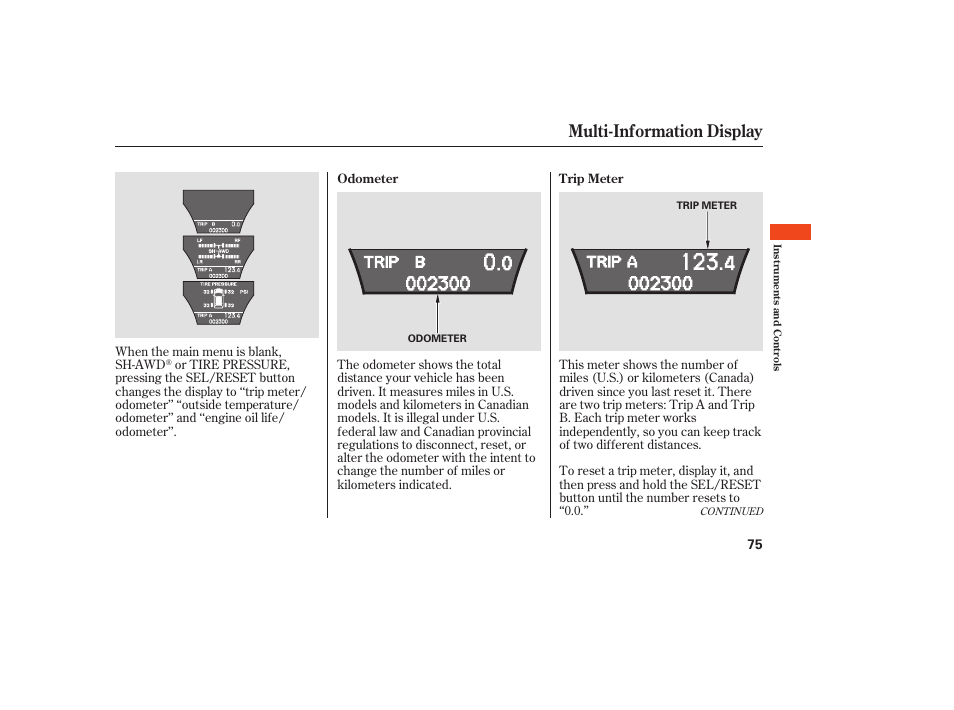 Multi-information display | Acura 2008 MDX User Manual | Page 81 / 490