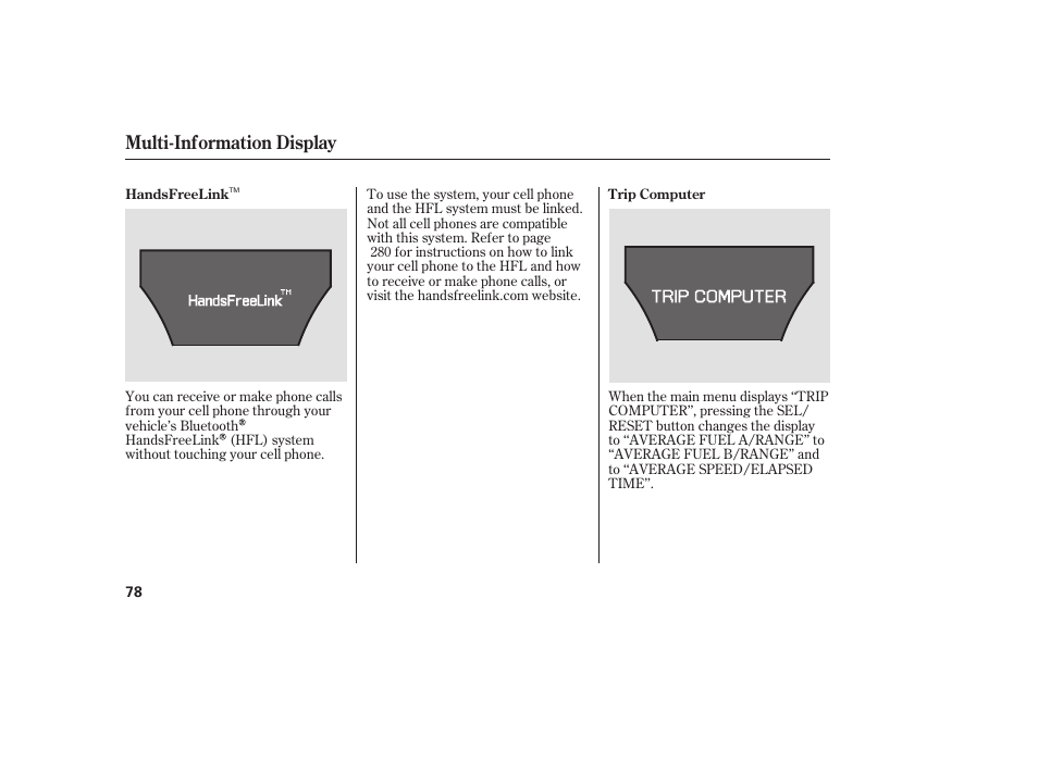 Multi-information display | Acura 2008 MDX User Manual | Page 84 / 490