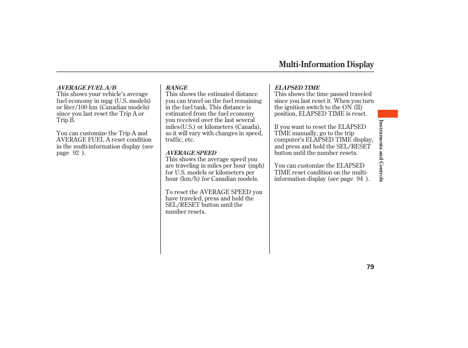 Multi-information display | Acura 2008 MDX User Manual | Page 85 / 490