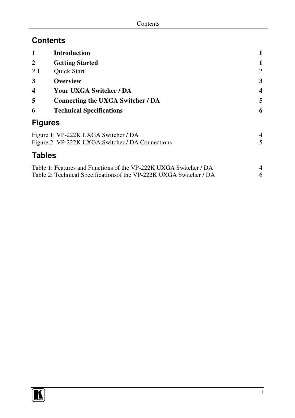 Kramer Electronics VP-222K User Manual | Page 2 / 10