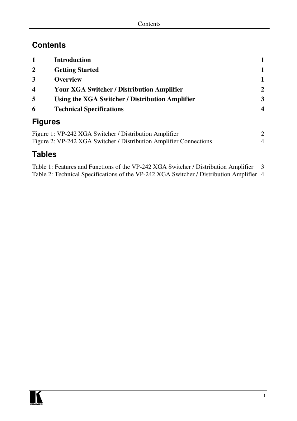 Kramer Electronics VP-242 User Manual | Page 2 / 8