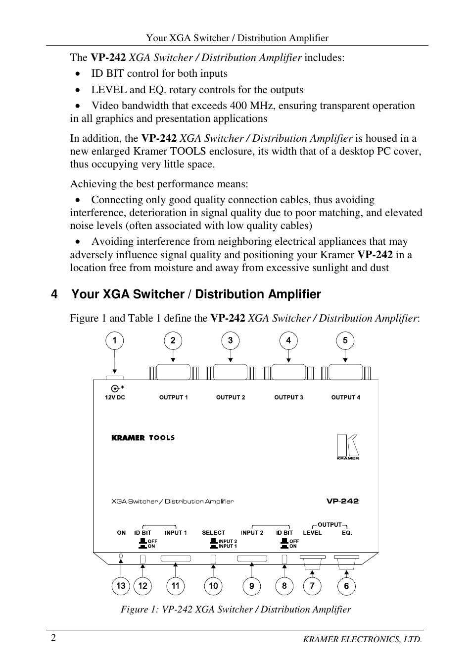 Kramer Electronics VP-242 User Manual | Page 4 / 8