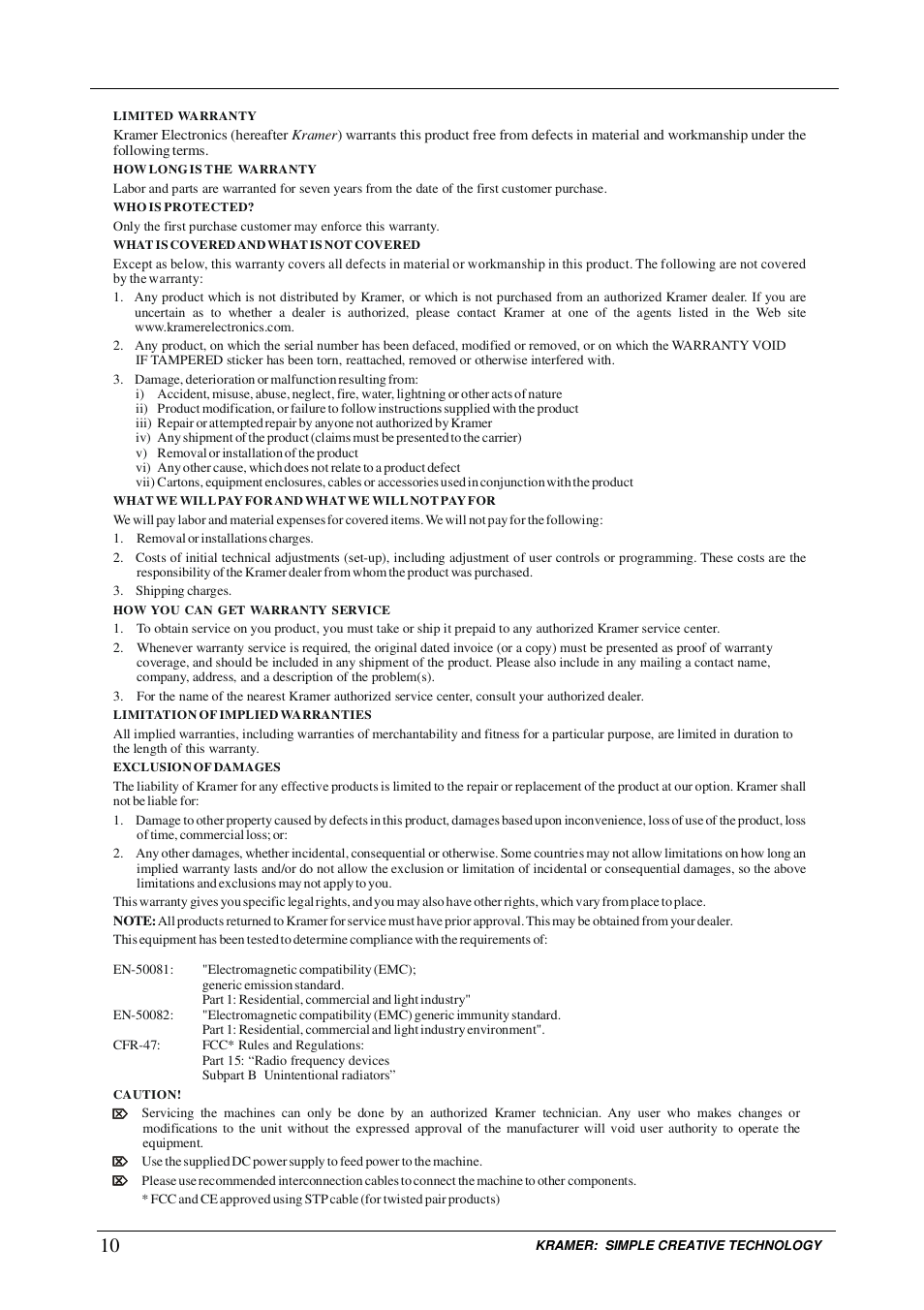 Kramer Electronics VP-32K User Manual | Page 12 / 13