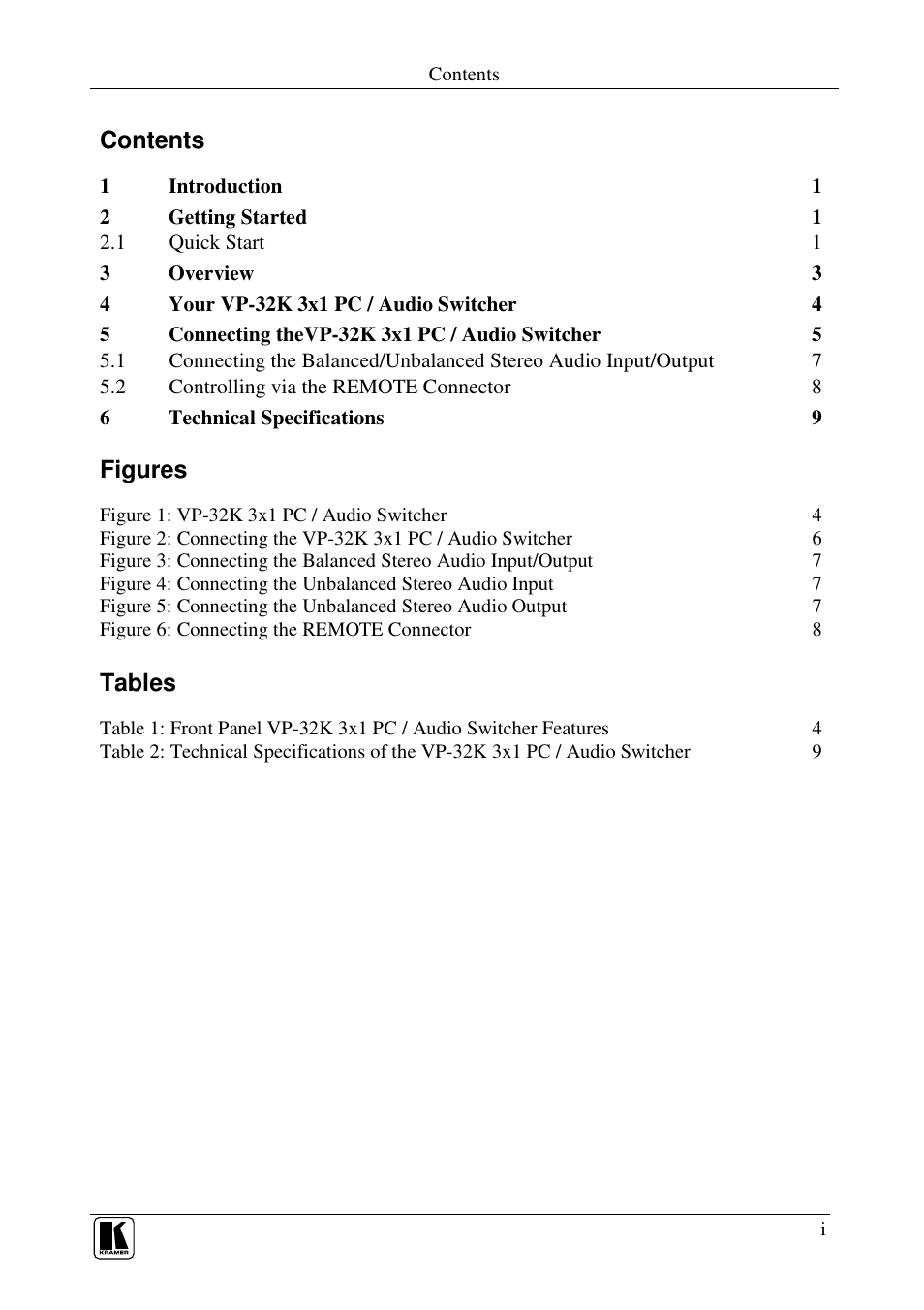 Kramer Electronics VP-32K User Manual | Page 2 / 13