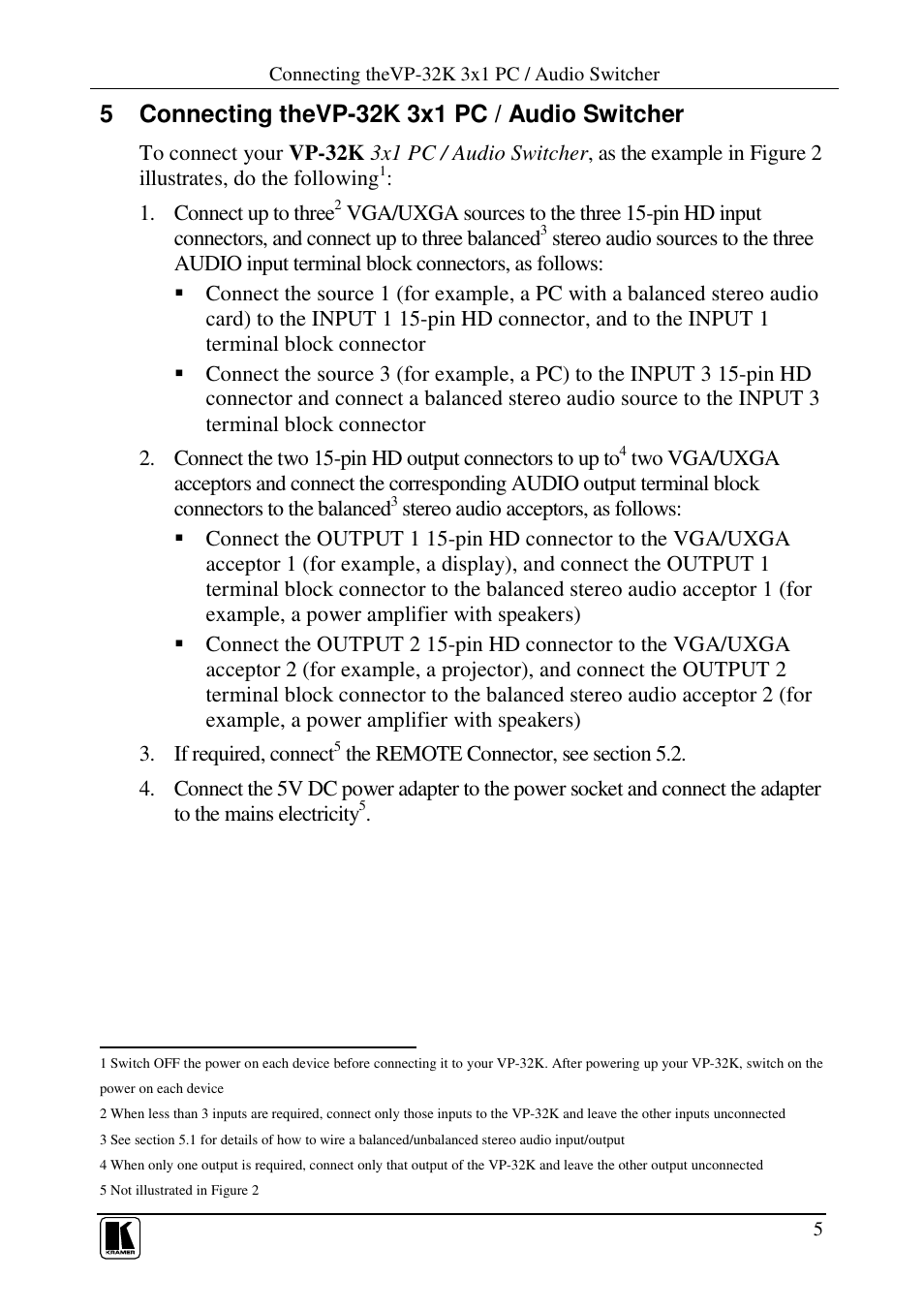 Kramer Electronics VP-32K User Manual | Page 7 / 13