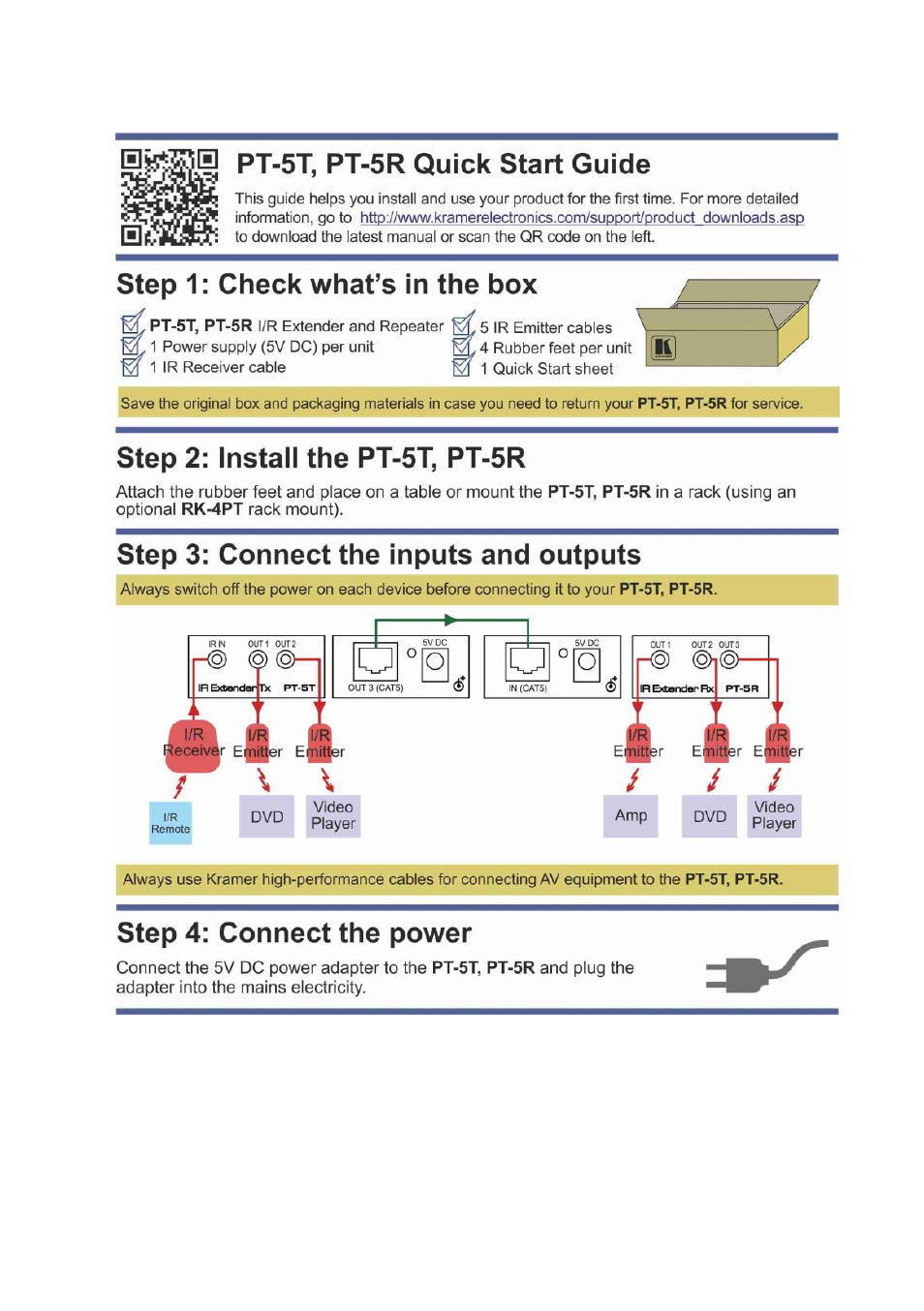 Kramer Electronics PT-5R/T User Manual | Page 2 / 13