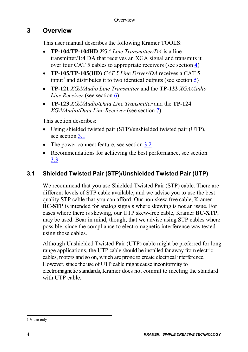 3 overview, Overview | Kramer Electronics TP-124 User Manual | Page 7 / 33