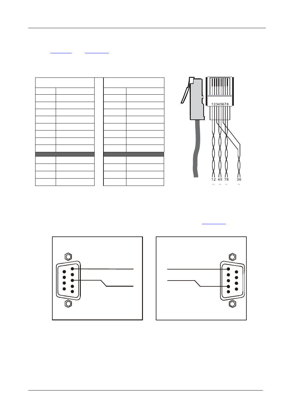 2 wiring the rs-232 connector, Wiring the cat 5 line in/line out rj-45 connectors, Wiring the rs-232 connector | Figure 4: cat 5 pinout, Figure 5: rs-232 pinout connection, Table 3: cat 5 pinout, Tp-210a to controlled unit, Connecting the tp-210a, Table 3: cat 5 pinout figure 4: cat 5 pinout | Kramer Electronics TP-210A User Manual | Page 12 / 15