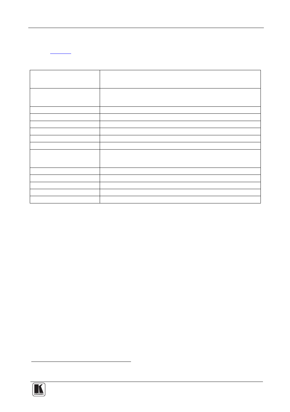 7 technical specifications, Technical specifications, Table 4: technical specifications of the tp-210a | Table 4 incl udes the technical specifications, Of the tp-210a | Kramer Electronics TP-210A User Manual | Page 13 / 15