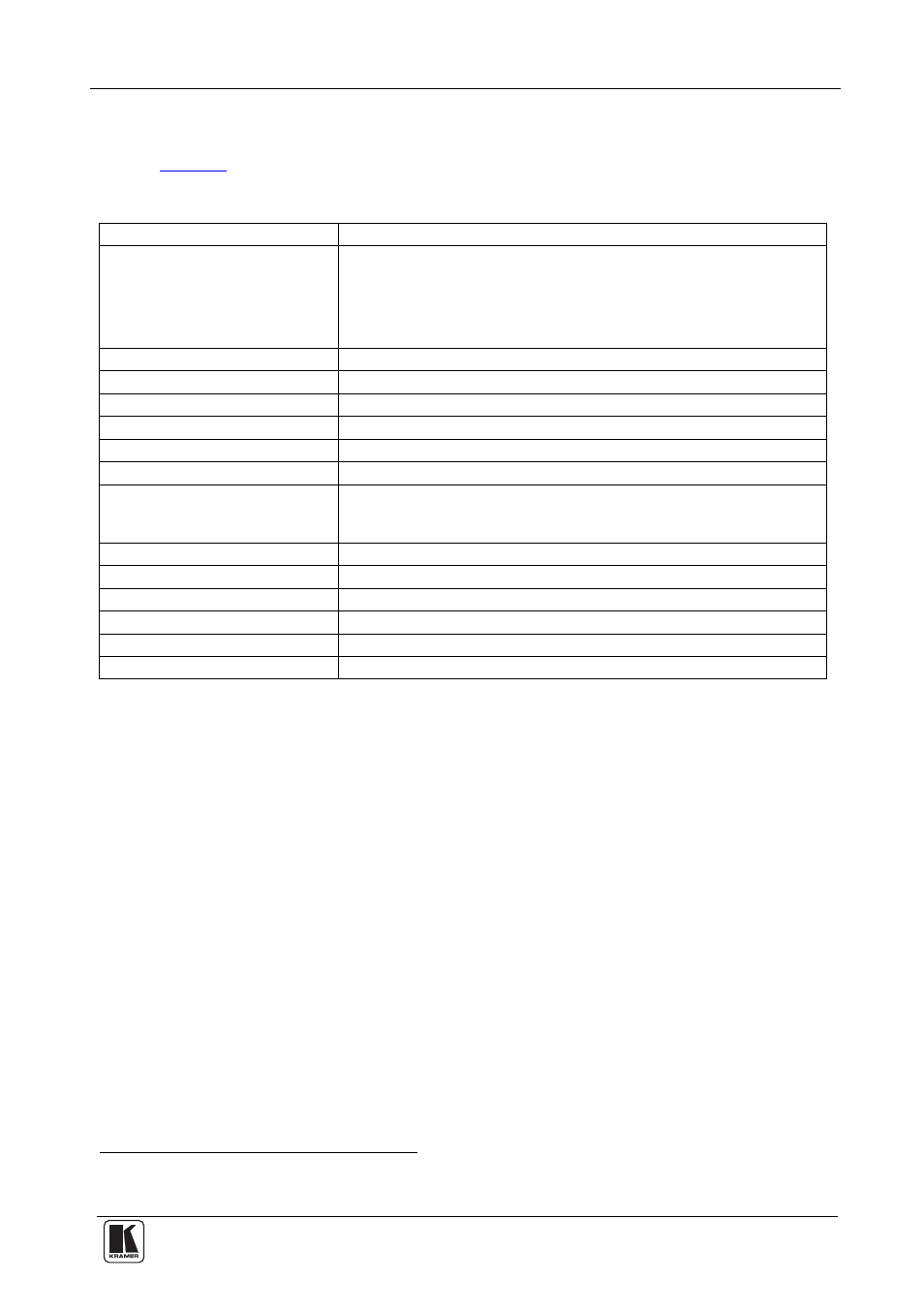 6 technical specifications, Technical specifications, Table 5: technical specifications of the tp-305a | Table 5 incl udes the technical specifications, Of the tp-305a | Kramer Electronics TP-305A User Manual | Page 13 / 15