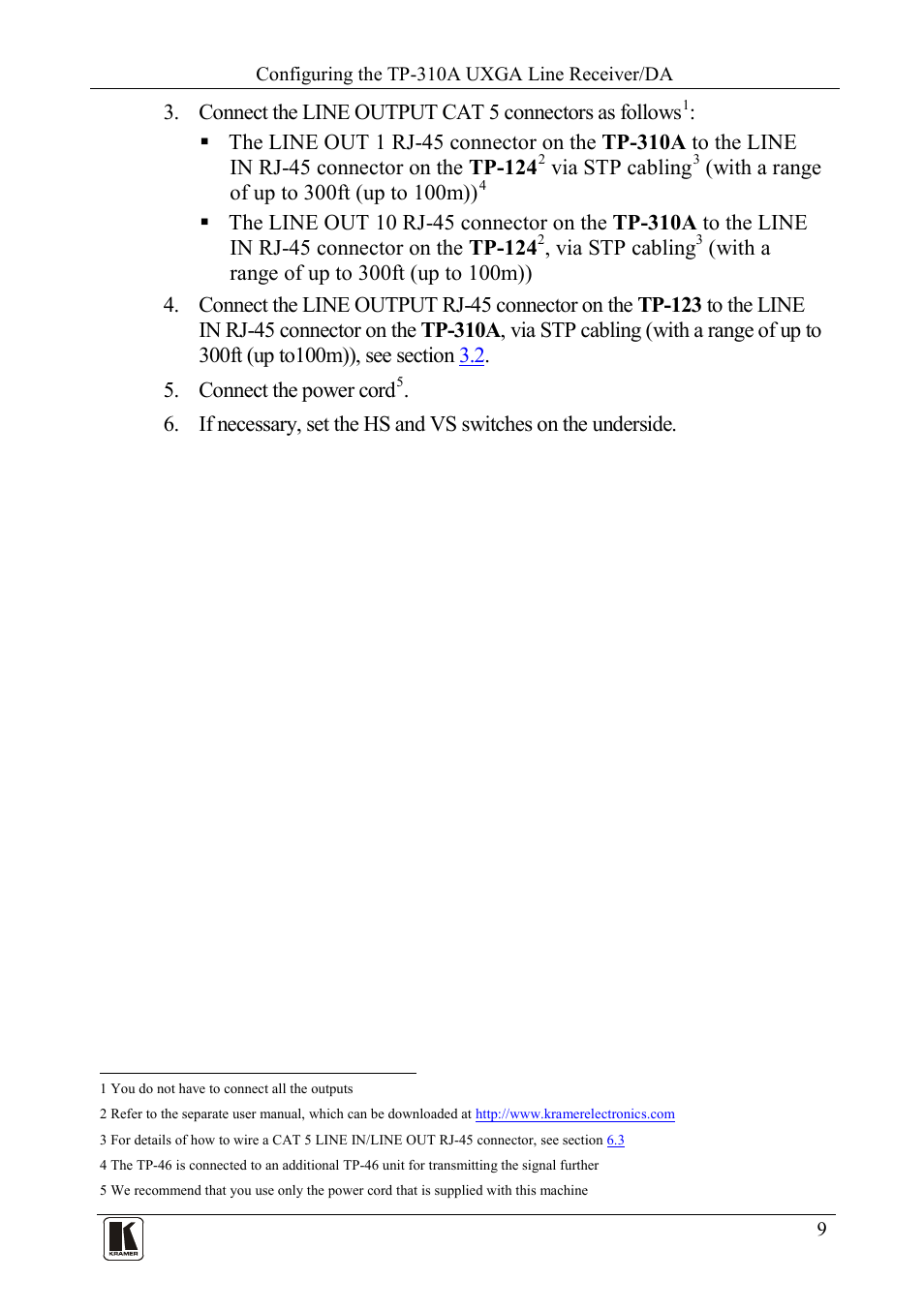 Kramer Electronics TP-310A User Manual | Page 11 / 18