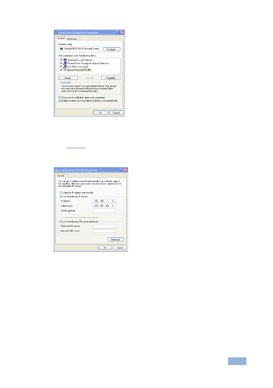 3 ethernet port configuration, Figure 5: local area connection properties window, Figure 5 | Kramer Electronics TP-410 User Manual | Page 16 / 34