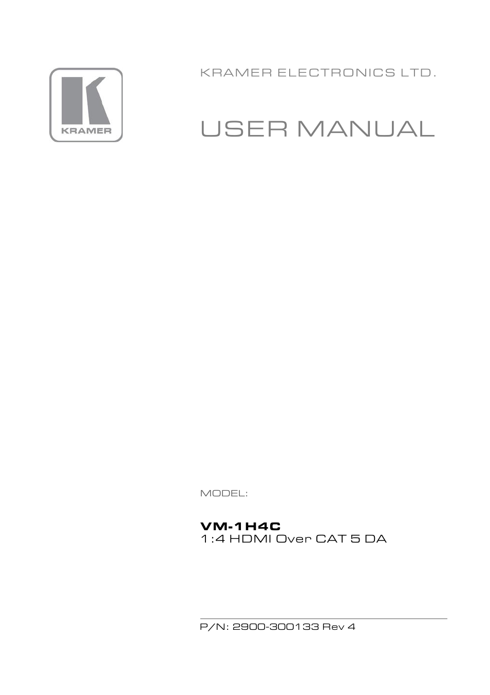 Kramer Electronics VM-1H4C User Manual | 17 pages