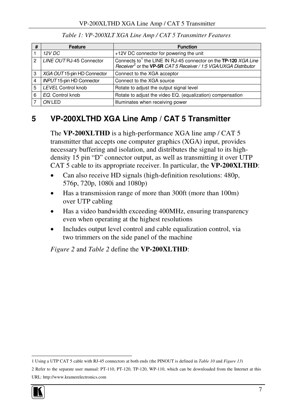 Kramer Electronics VP-300T User Manual | Page 10 / 31