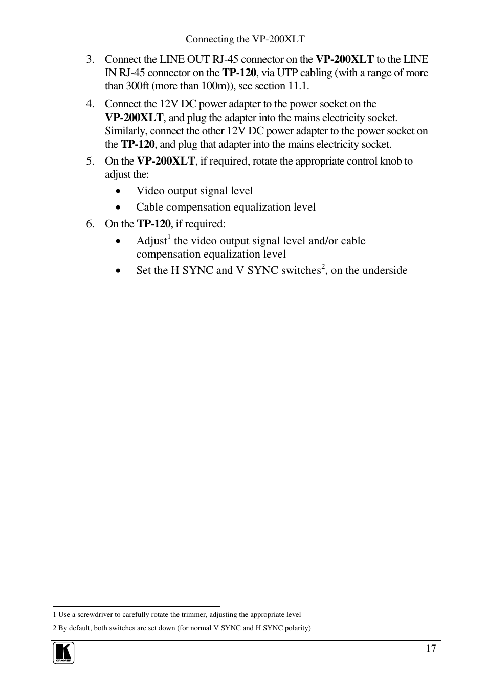 Kramer Electronics VP-300T User Manual | Page 20 / 31