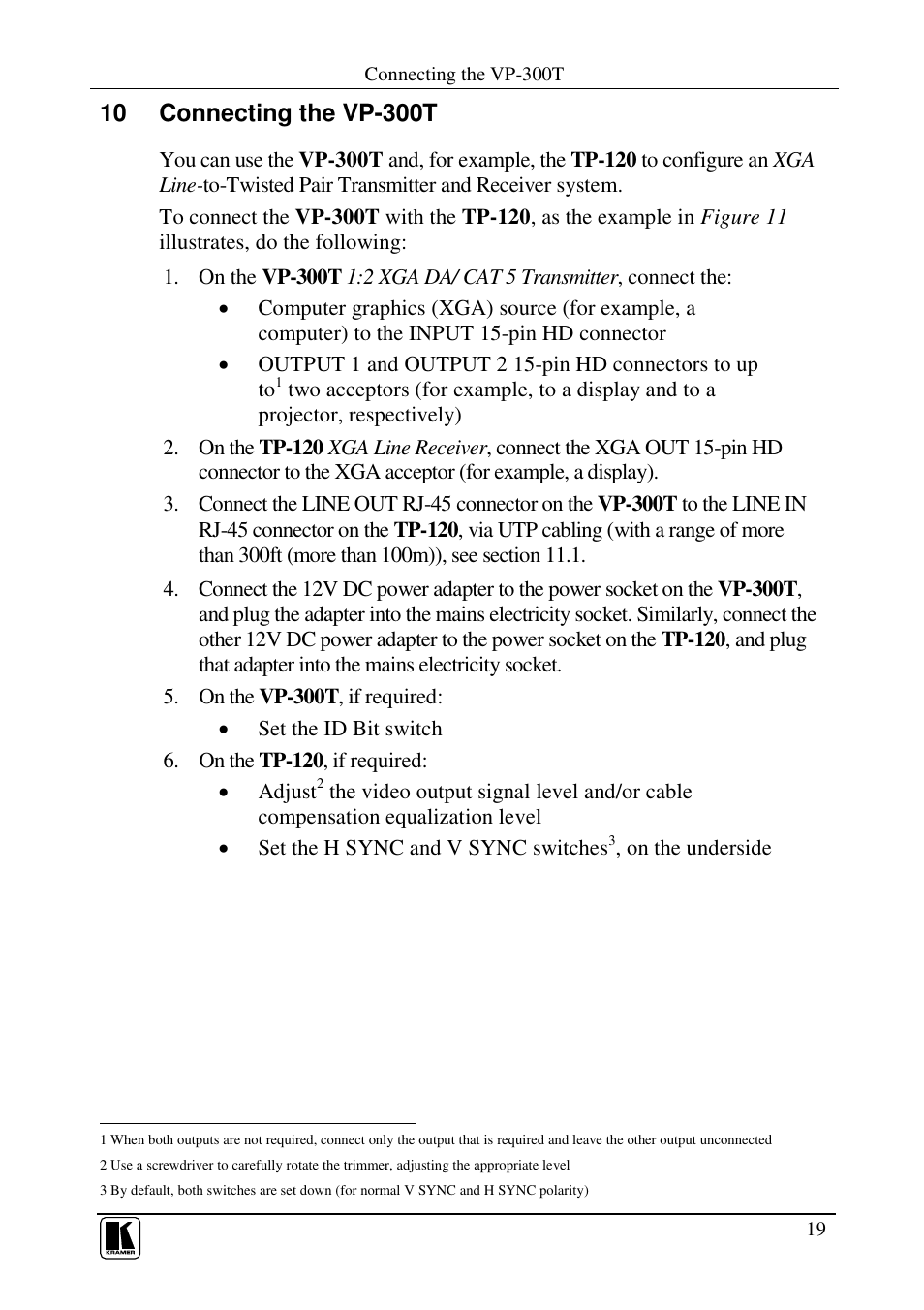 Kramer Electronics VP-300T User Manual | Page 22 / 31