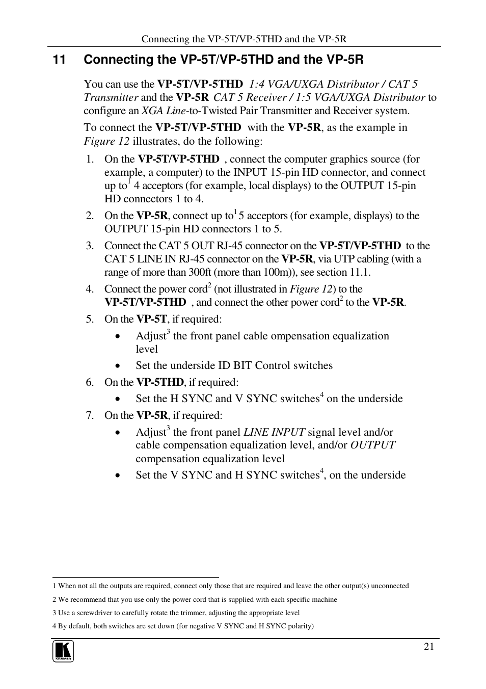 Kramer Electronics VP-300T User Manual | Page 24 / 31