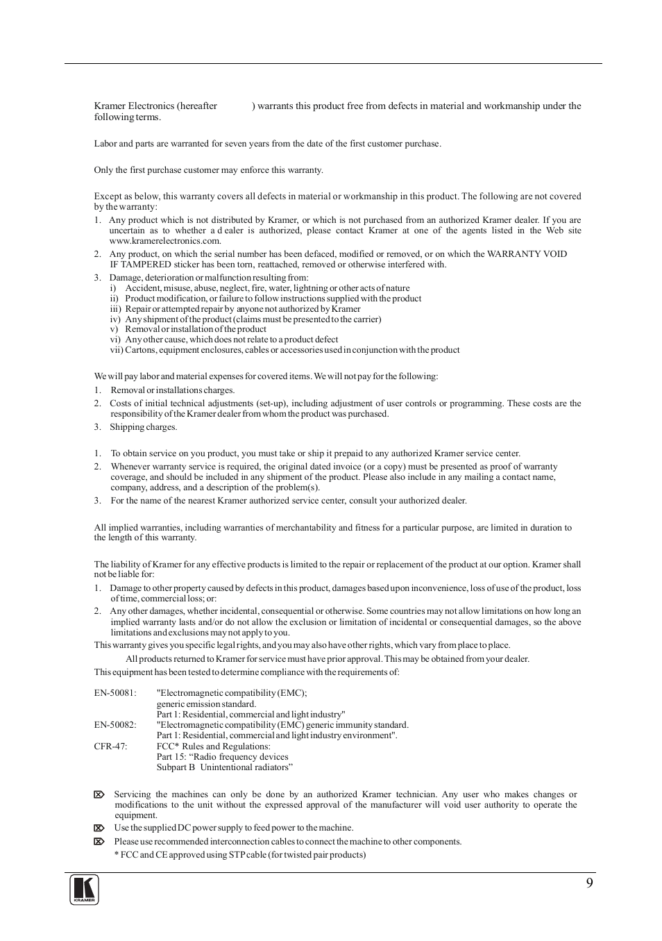 Kramer Electronics VP-300THD User Manual | Page 11 / 12