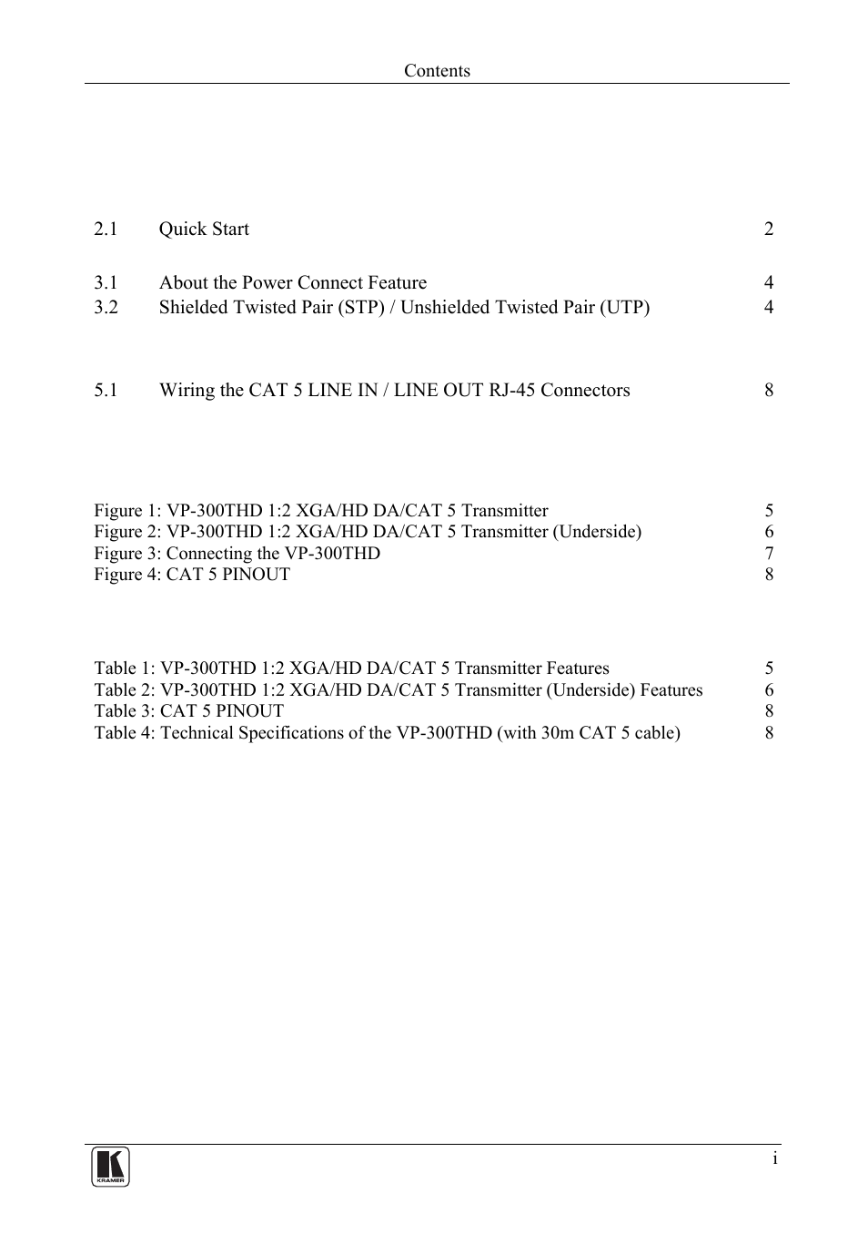 Kramer Electronics VP-300THD User Manual | Page 2 / 12