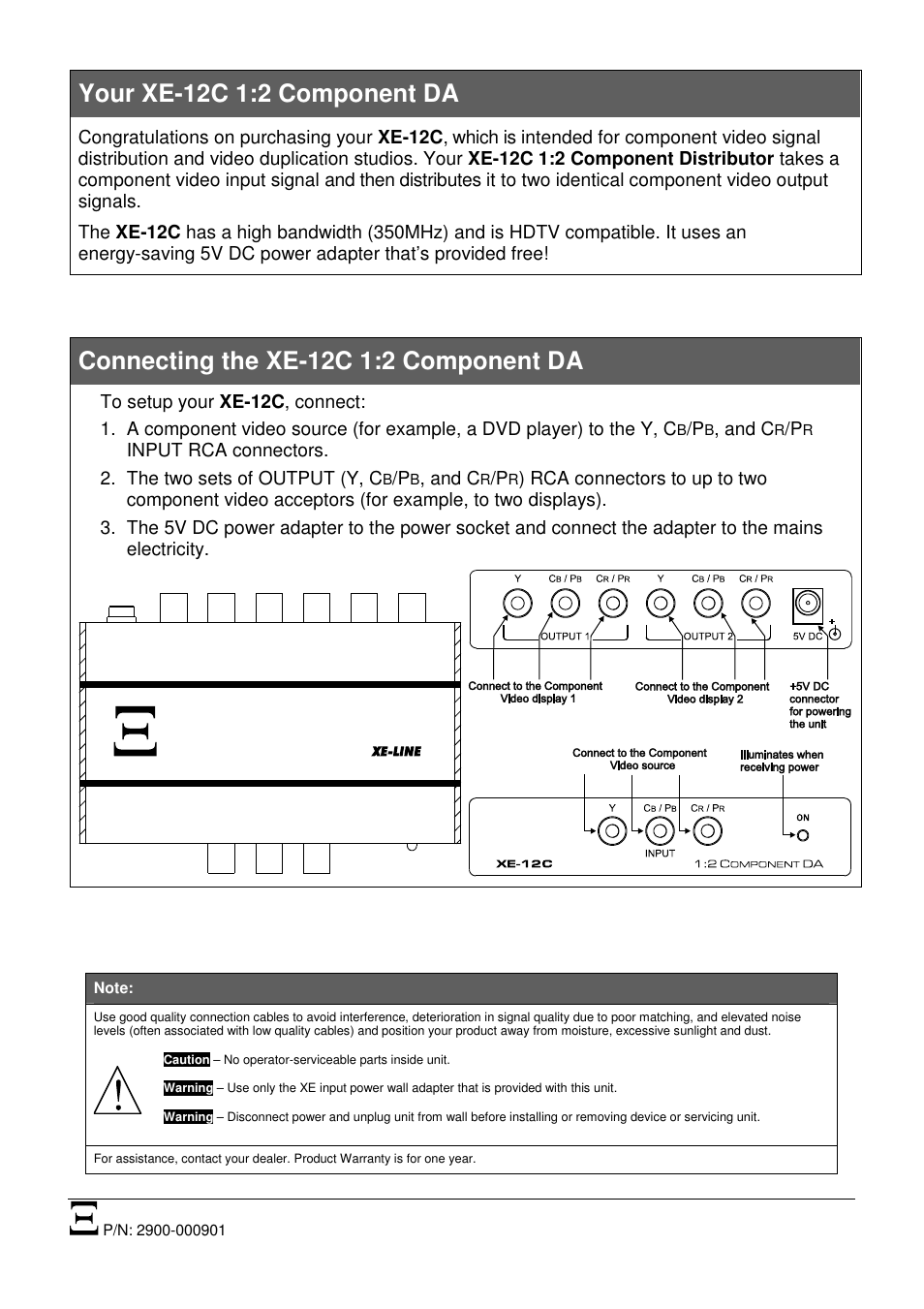 Kramer Electronics XE-12C User Manual | 1 page