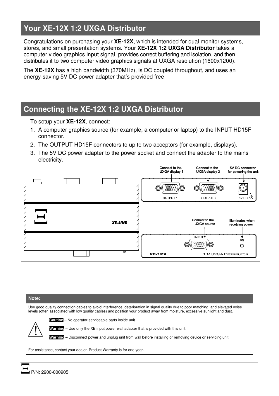 Kramer Electronics XE-12X User Manual | 1 page