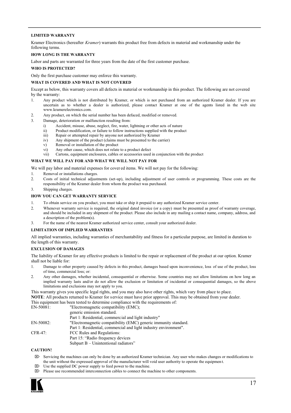 Kramer Electronics VPM-2 User Manual | Page 22 / 42