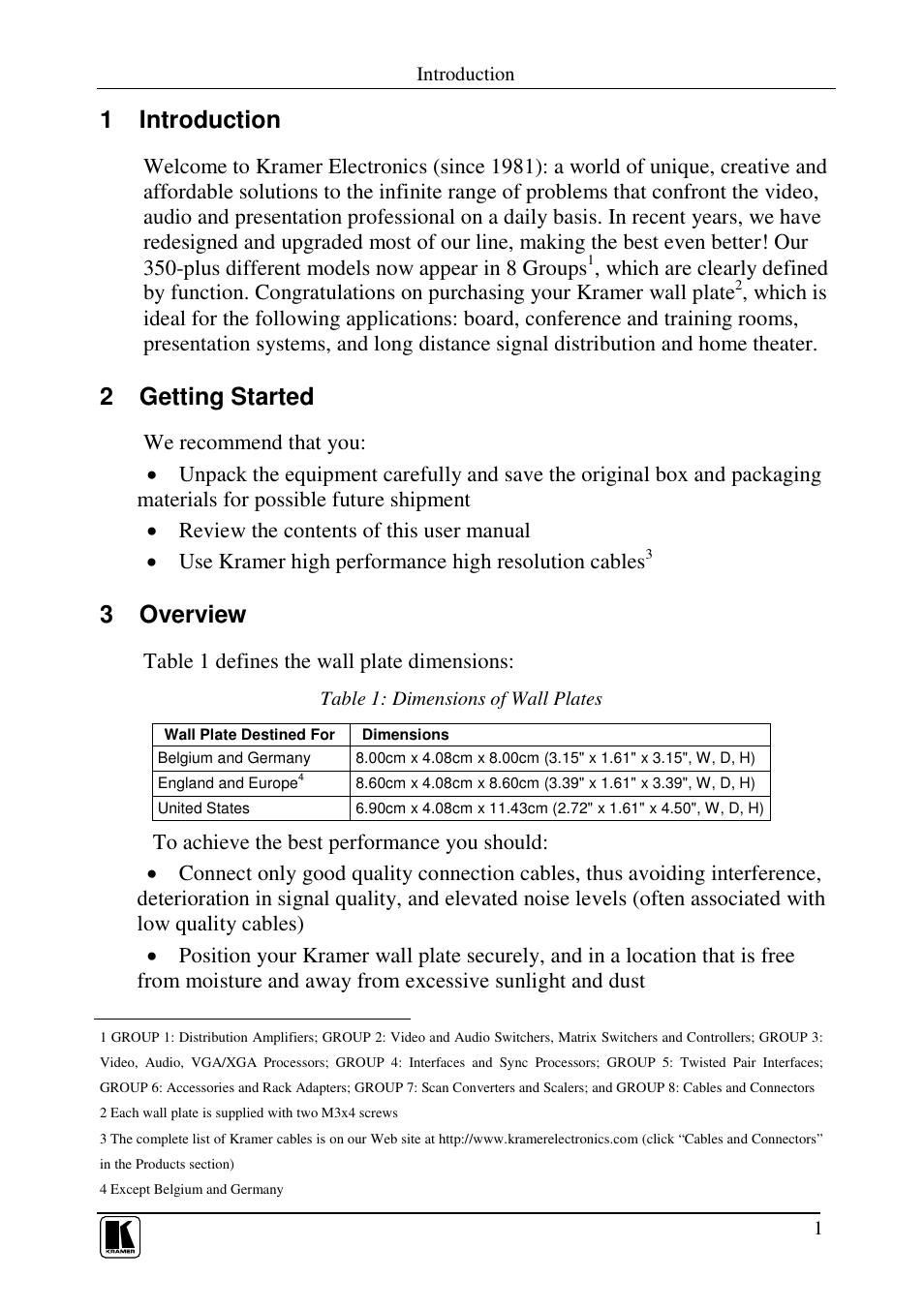 1 introduction, 2 getting started, 3 overview | Kramer Electronics VPM-2 User Manual | Page 26 / 42