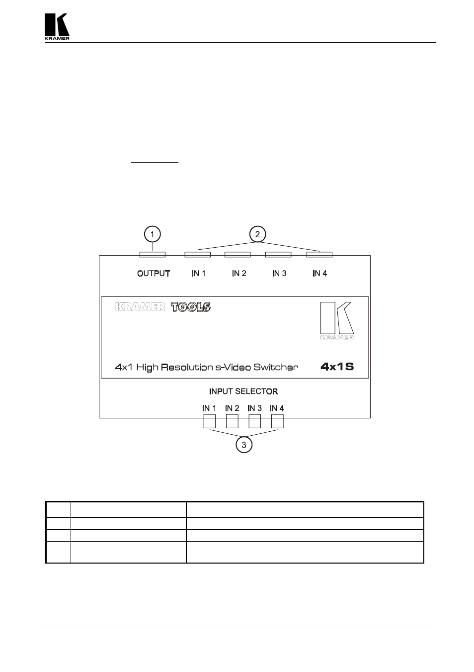 Kramer Electronics 4x1S User Manual | Page 6 / 15